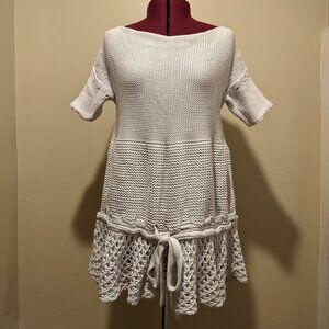 Stella McCartney Boho Knit Mini Dress tunic top – White – Size M/L Made in Italy